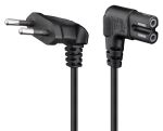GOOBAY καλώδιο τροφοδοσίας Euro 97346, γωνιακό, 2x0.75 mm², 1m, μαύρο