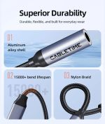 CABLETIME αντάπτορας USB-C σε 3.5mm CT-CMAUF-AG, γκρι