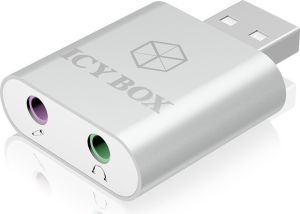 Icy Box IB-AC527 Εξωτερική USB Κάρτα Ήχου 2.0 White