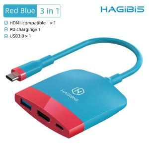 HAGiBiS SWC01 Portable Switch Dock TV Dock for Nintendo Switch 3 in 1 Converter Type-C to USB 3.0