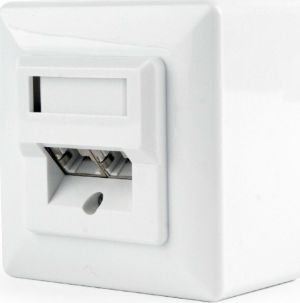 Cablexpert MWS-2S5E-01 Εξωτερική Διπλή Πρίζα Δικτύου RJ45 Τύπου Cat5 σε Λευκό Χρώμα