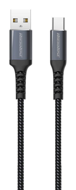 ROCKROSE καλώδιο USB σε USB Type-C Powerline AC, 3A 15W, 1m, μαύρο-μπλε