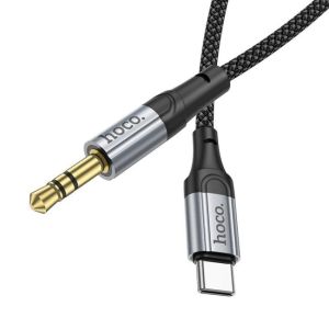 Hoco UPA26 Braided USB 2.0 Cable USB-C male - 3.5mm Μαύρο 1m