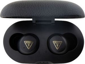 Guess Grained Printed Classic Logo True Wireless ENC Earphones (Black – GUTWSPGTSPSK)