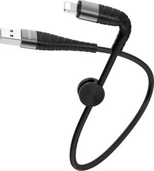 Borofone BX32 Braided USB to Lightning Cable Μαύρο 0.25m