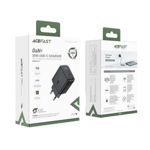 Φορτιστής Ταξιδίου Acefast A21 Fast Charging USB-C PD30W QC3.0/QC2.0 GaN Μαύρος