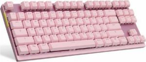 Motospeed CK82 Gaming Μηχανικό Πληκτρολόγιο Tenkeyless με Red διακόπτες και RGB φωτισμό (Αγγλικό US) Ροζ